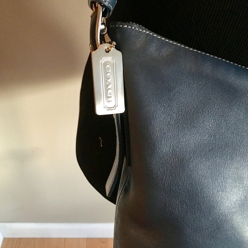 Coach Medium Blue Leather Shoulder Bag - Picture 3 of 8